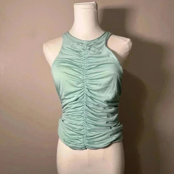 Anthropologie Pilcro Reversible Ruched Light Sky Blue Sleeveless Tank Top S - Picture 4 of 7